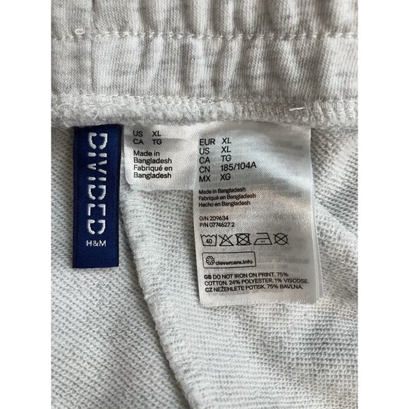 Divided By H&M Gray With Leopard Print Graphic Men’s Sweat Shorts Size XL - Picture 4 of 5